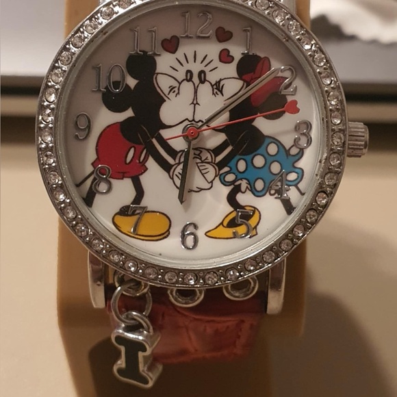 MZB Accessories - 10/$20 Disney Mickey & Minnie I 💖 U Silver/Red Rhinestone Leather Women's